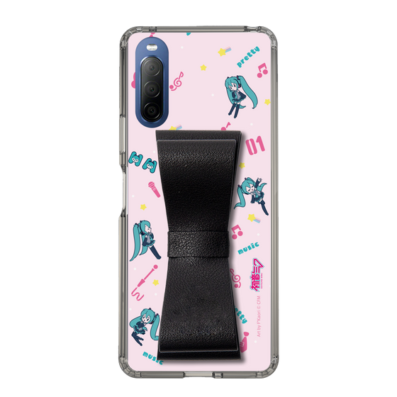 Slim Protection Case - STAND & RING RIBBON Black［ HATSUNE MIKU - Ribbon - Instrumental - Pink ］
