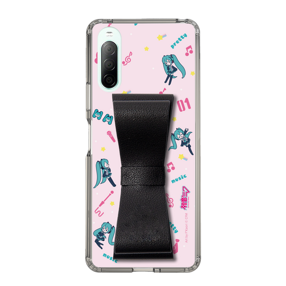 Slim Protection Case - STAND & RING RIBBON Black［ HATSUNE MIKU - Ribbon - Instrumental - Pink ］