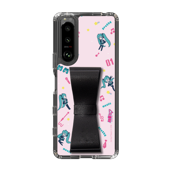 Slim Protection Case - STAND & RING RIBBON Black［ HATSUNE MIKU - Ribbon - Instrumental - Pink ］
