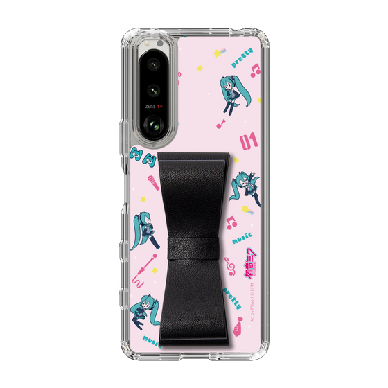 Slim Protection Case - STAND & RING RIBBON Black［ HATSUNE MIKU - Ribbon - Instrumental - Pink ］