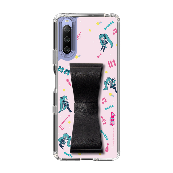 Slim Protection Case - STAND & RING RIBBON Black［ HATSUNE MIKU - Ribbon - Instrumental - Pink ］