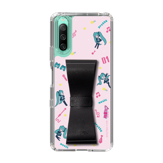 Slim Protection Case - STAND & RING RIBBON Black［ HATSUNE MIKU - Ribbon - Instrumental - Pink ］