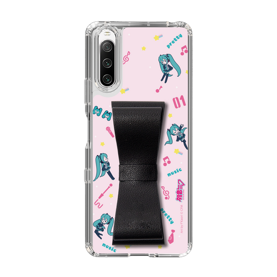 Slim Protection Case - STAND & RING RIBBON Black［ HATSUNE MIKU - Ribbon - Instrumental - Pink ］