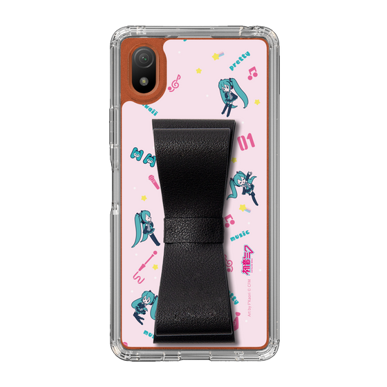 Slim Protection Case - STAND & RING RIBBON Black［ HATSUNE MIKU - Ribbon - Instrumental - Pink ］