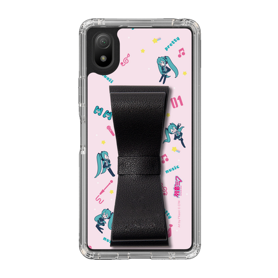 Slim Protection Case - STAND & RING RIBBON Black［ HATSUNE MIKU - Ribbon - Instrumental - Pink ］