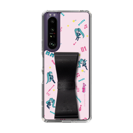 Slim Protection Case - STAND & RING RIBBON Black［ HATSUNE MIKU - Ribbon - Instrumental - Pink ］