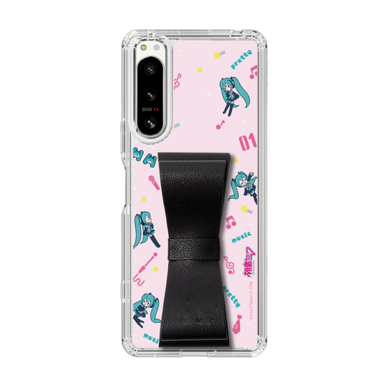 Slim Protection Case - STAND & RING RIBBON Black［ HATSUNE MIKU - Ribbon - Instrumental - Pink ］