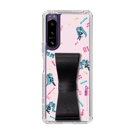 Slim Protection Case - STAND & RING RIBBON Black［ HATSUNE MIKU - Ribbon - Instrumental - Pink ］