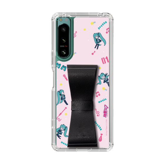 Slim Protection Case - STAND & RING RIBBON Black［ HATSUNE MIKU - Ribbon - Instrumental - Pink ］