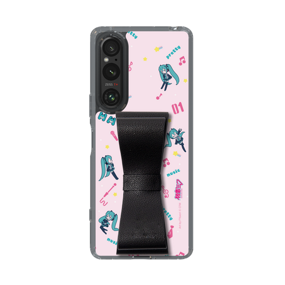Slim Protection Case - STAND & RING RIBBON Black［ HATSUNE MIKU - Ribbon - Instrumental - Pink ］