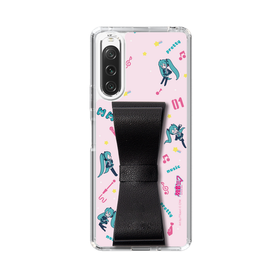 Slim Protection Case - STAND & RING RIBBON Black［ HATSUNE MIKU - Ribbon - Instrumental - Pink ］