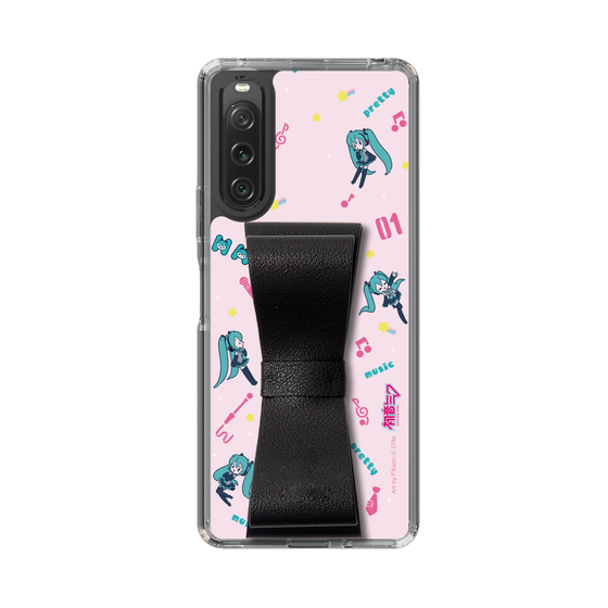 Slim Protection Case - STAND & RING RIBBON Black［ HATSUNE MIKU - Ribbon - Instrumental - Pink ］