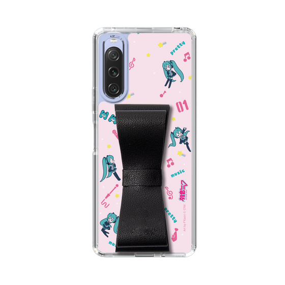 Slim Protection Case - STAND & RING RIBBON Black［ HATSUNE MIKU - Ribbon - Instrumental - Pink ］
