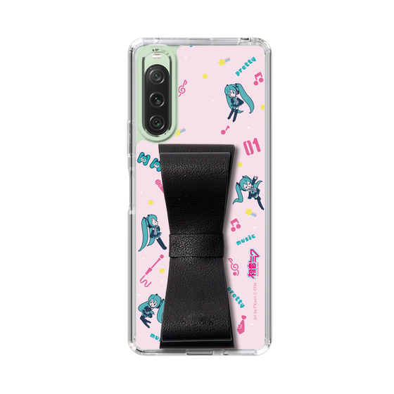 Slim Protection Case - STAND & RING RIBBON Black［ HATSUNE MIKU - Ribbon - Instrumental - Pink ］