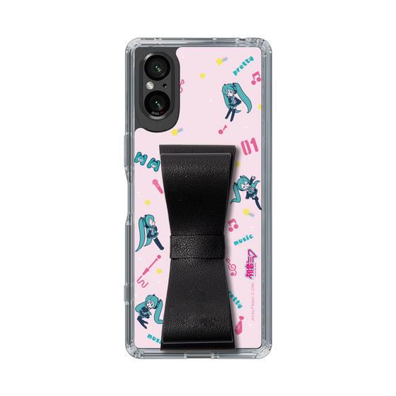 Slim Protection Case - STAND & RING RIBBON Black［ HATSUNE MIKU - Ribbon - Instrumental - Pink ］