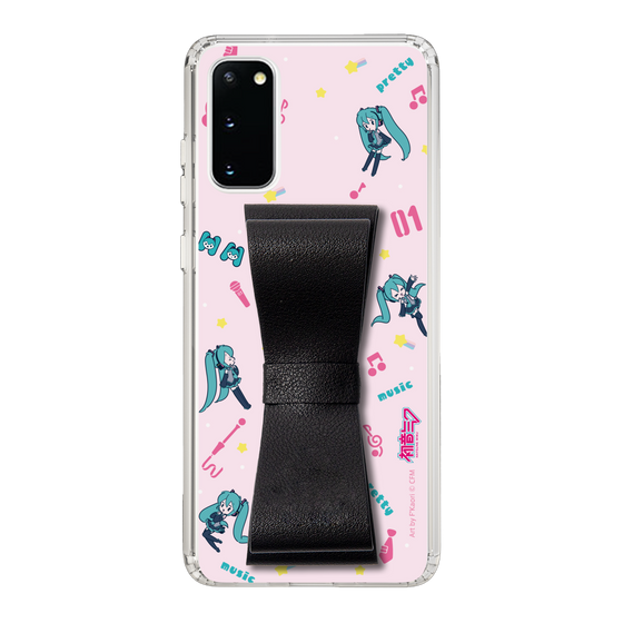 Slim Protection Case - STAND & RING RIBBON Black［ HATSUNE MIKU - Ribbon - Instrumental - Pink ］