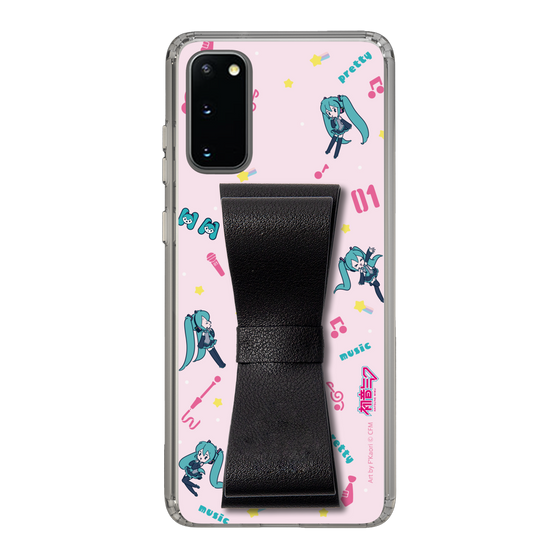 Slim Protection Case - STAND & RING RIBBON Black［ HATSUNE MIKU - Ribbon - Instrumental - Pink ］