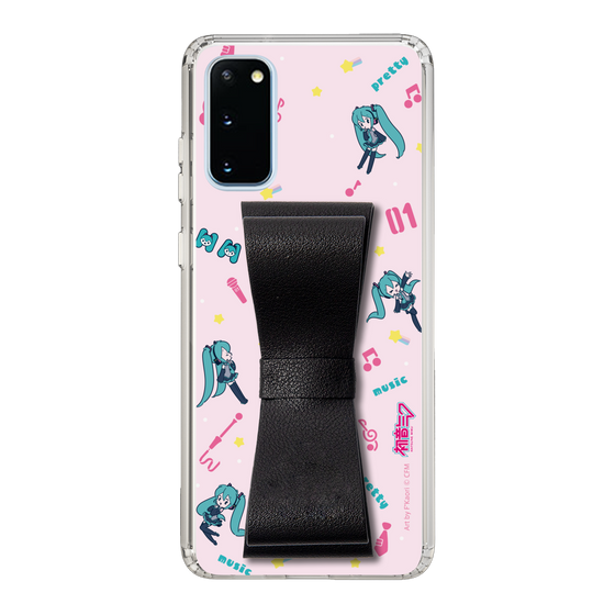 Slim Protection Case - STAND & RING RIBBON Black［ HATSUNE MIKU - Ribbon - Instrumental - Pink ］