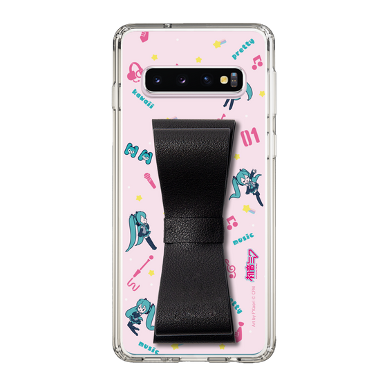 Slim Protection Case - STAND & RING RIBBON Black［ HATSUNE MIKU - Ribbon - Instrumental - Pink ］
