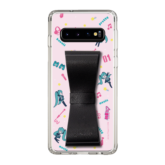 Slim Protection Case - STAND & RING RIBBON Black［ HATSUNE MIKU - Ribbon - Instrumental - Pink ］