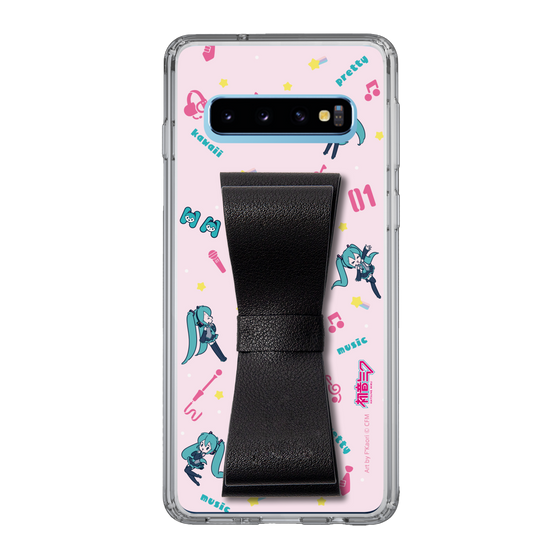 Slim Protection Case - STAND & RING RIBBON Black［ HATSUNE MIKU - Ribbon - Instrumental - Pink ］
