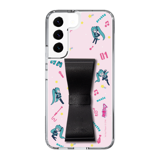 Slim Protection Case - STAND & RING RIBBON Black［ HATSUNE MIKU - Ribbon - Instrumental - Pink ］