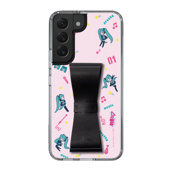 Slim Protection Case - STAND & RING RIBBON Black［ HATSUNE MIKU - Ribbon - Instrumental - Pink ］