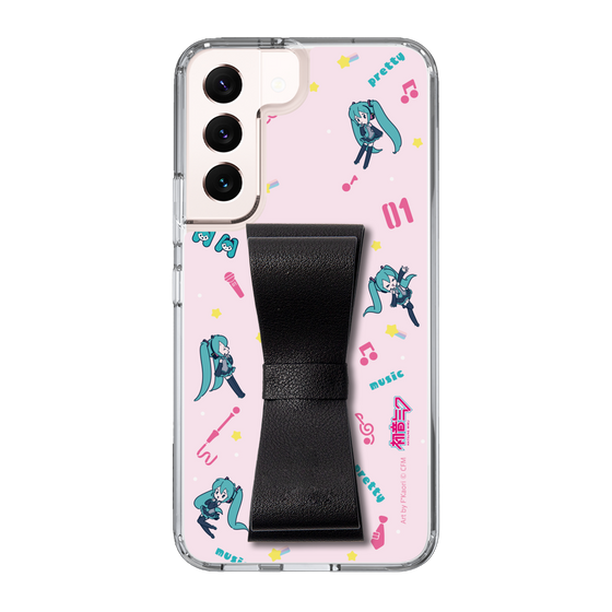 Slim Protection Case - STAND & RING RIBBON Black［ HATSUNE MIKU - Ribbon - Instrumental - Pink ］