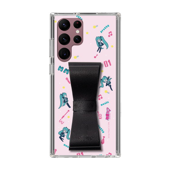 Slim Protection Case - STAND & RING RIBBON Black［ HATSUNE MIKU - Ribbon - Instrumental - Pink ］