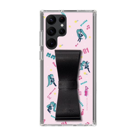 Slim Protection Case - STAND & RING RIBBON Black［ HATSUNE MIKU - Ribbon - Instrumental - Pink ］