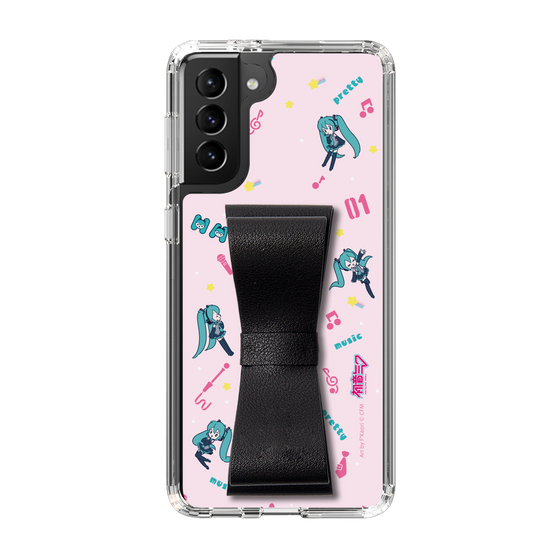 Slim Protection Case - STAND & RING RIBBON Black［ HATSUNE MIKU - Ribbon - Instrumental - Pink ］
