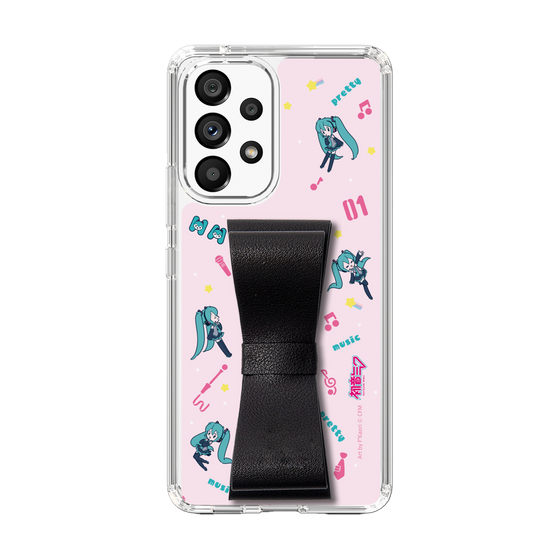 Slim Protection Case - STAND & RING RIBBON Black［ HATSUNE MIKU - Ribbon - Instrumental - Pink ］