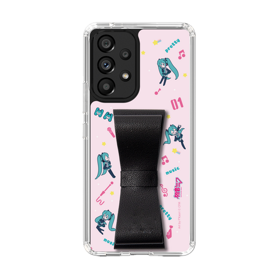 Slim Protection Case - STAND & RING RIBBON Black［ HATSUNE MIKU - Ribbon - Instrumental - Pink ］