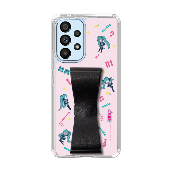 Slim Protection Case - STAND & RING RIBBON Black［ HATSUNE MIKU - Ribbon - Instrumental - Pink ］