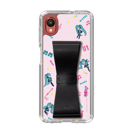 Slim Protection Case - STAND & RING RIBBON Black［ HATSUNE MIKU - Ribbon - Instrumental - Pink ］
