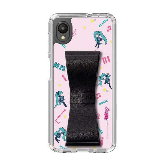 Slim Protection Case - STAND & RING RIBBON Black［ HATSUNE MIKU - Ribbon - Instrumental - Pink ］