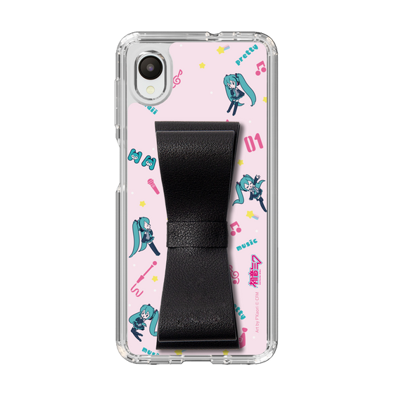 Slim Protection Case - STAND & RING RIBBON Black［ HATSUNE MIKU - Ribbon - Instrumental - Pink ］