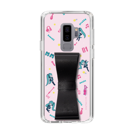Slim Protection Case - STAND & RING RIBBON Black［ HATSUNE MIKU - Ribbon - Instrumental - Pink ］
