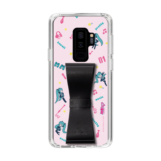 Slim Protection Case - STAND & RING RIBBON Black［ HATSUNE MIKU - Ribbon - Instrumental - Pink ］