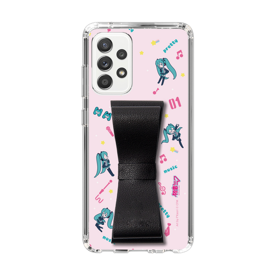 Slim Protection Case - STAND & RING RIBBON Black［ HATSUNE MIKU - Ribbon - Instrumental - Pink ］