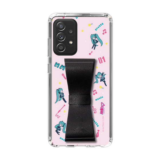 Slim Protection Case - STAND & RING RIBBON Black［ HATSUNE MIKU - Ribbon - Instrumental - Pink ］