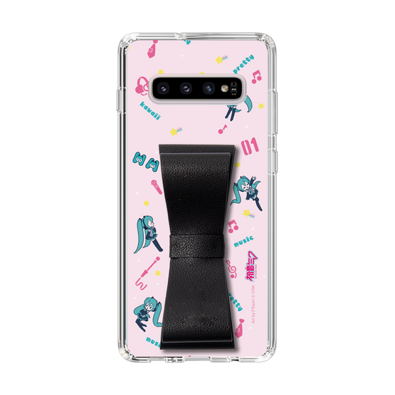 Slim Protection Case - STAND & RING RIBBON Black［ HATSUNE MIKU - Ribbon - Instrumental - Pink ］