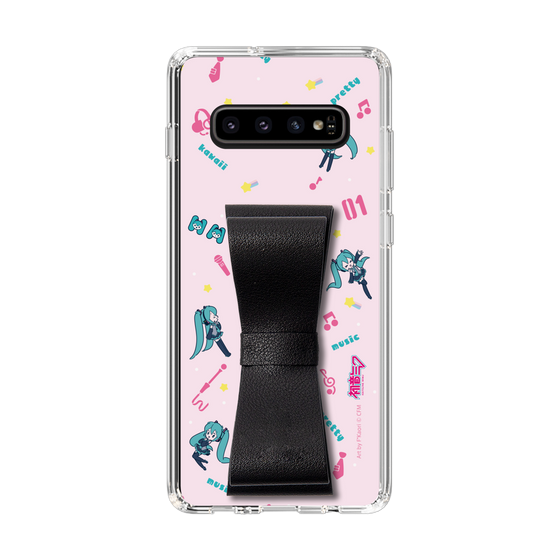 Slim Protection Case - STAND & RING RIBBON Black［ HATSUNE MIKU - Ribbon - Instrumental - Pink ］