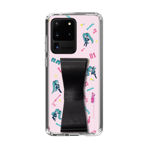 Slim Protection Case - STAND & RING RIBBON Black［ HATSUNE MIKU - Ribbon - Instrumental - Pink ］