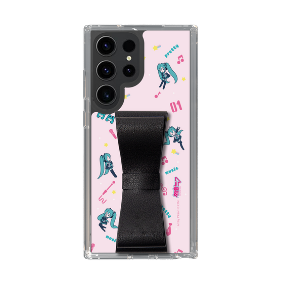 Slim Protection Case - STAND & RING RIBBON Black［ HATSUNE MIKU - Ribbon - Instrumental - Pink ］
