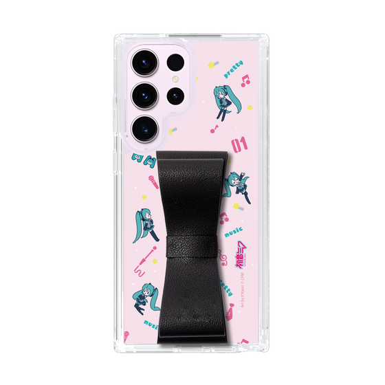 Slim Protection Case - STAND & RING RIBBON Black［ HATSUNE MIKU - Ribbon - Instrumental - Pink ］