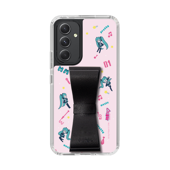 Slim Protection Case - STAND & RING RIBBON Black［ HATSUNE MIKU - Ribbon - Instrumental - Pink ］