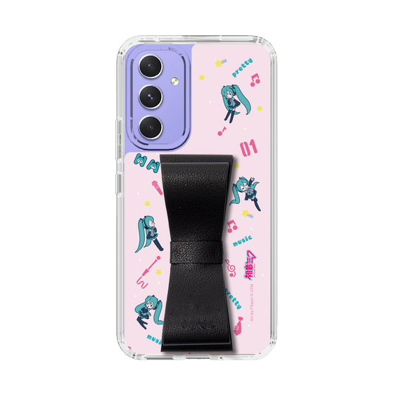 Slim Protection Case - STAND & RING RIBBON Black［ HATSUNE MIKU - Ribbon - Instrumental - Pink ］