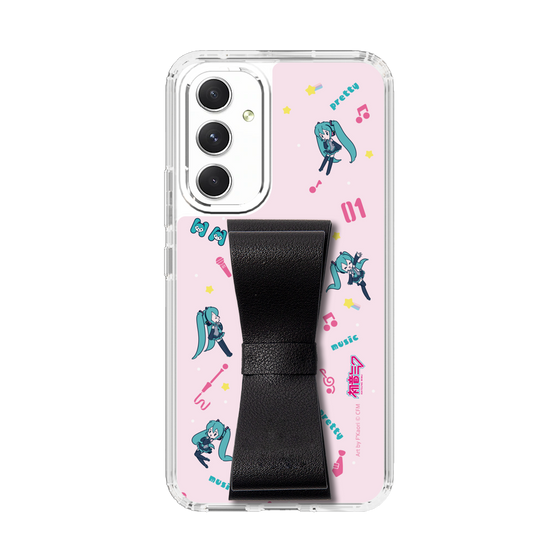 Slim Protection Case - STAND & RING RIBBON Black［ HATSUNE MIKU - Ribbon - Instrumental - Pink ］