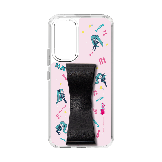 Slim Protection Case - STAND & RING RIBBON Black［ HATSUNE MIKU - Ribbon - Instrumental - Pink ］